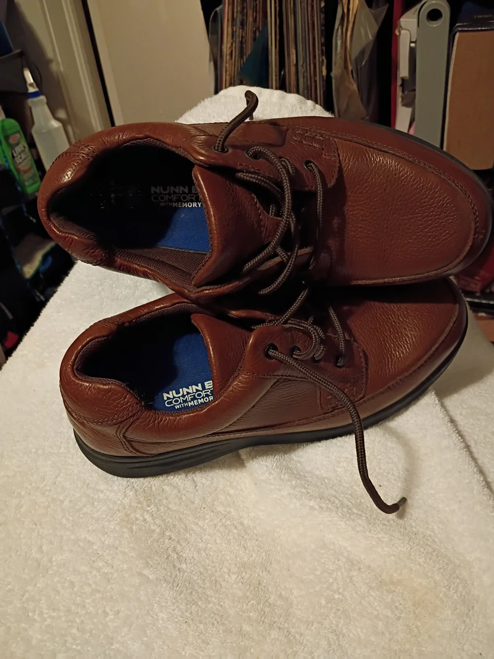 Nunn Bush Men’s Brown Leather Comfort Lace-Up Shoes
